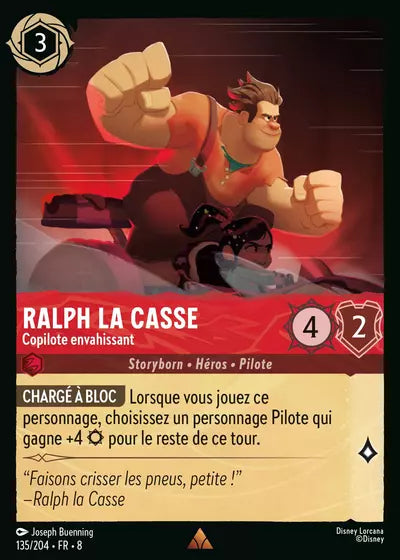 Carte Lorcana - Disney Ralph la casse, Copilote envahissant 135/204 Rare Joseph Buenning Chapitre 08 Le Règne de Jafar ROJ Neuf FR LorenZone