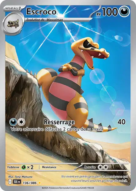 Carte Pokémon Escroco 136/086 BLK Foudre Noire EV10_5 Neuf FR LorenZone