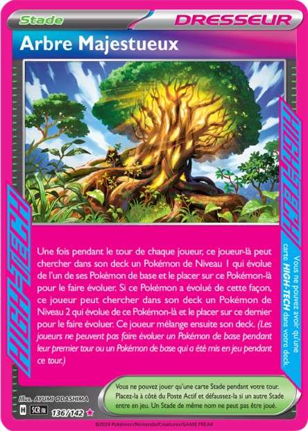 Carte Pokémon Arbre Majestueux 136/142 SCR Couronne Stellaire EV07 Neuf FR LorenZone