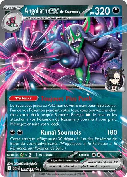 Carte Pokémon Angoliath EX de la Team Rocket 136/182 DRI Rivalités Destinées EV10 Neuf FR LorenZone
