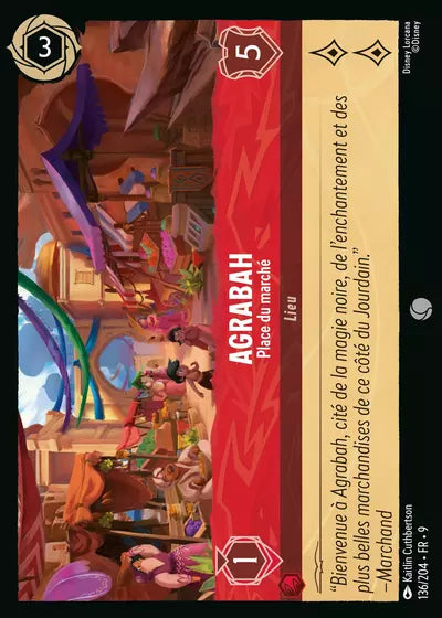 Carte Lorcana - Disney Agrabah, Place du marché 136/204 Chapitre 09 Fabuleux FAB Neuf FR LorenZone