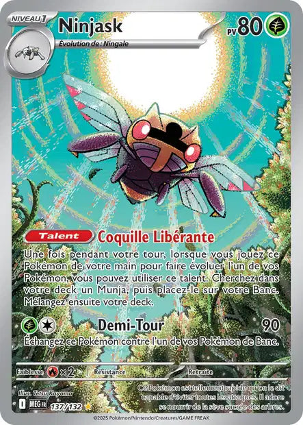 Carte Pokémon Ninjask 137/132 MEG Méga-Évolution ME01 Neuf FR LorenZone