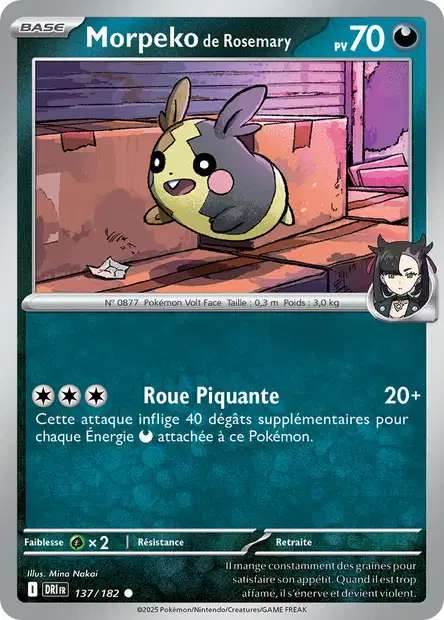 Carte Pokémon Morpeko de Rosemary 137/182 DRI Rivalités Destinées EV10 Neuf FR LorenZone
