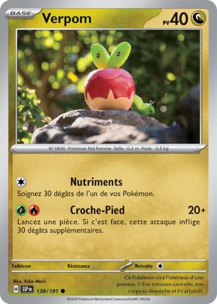 Carte Pokémon Verpom 138/191 SSP Étincelles Déferlantes EV08 Neuf FR LorenZone