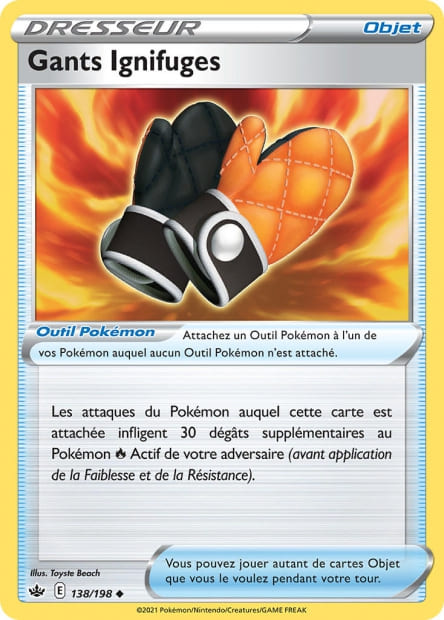 Carte Pokémon Gants Ignifuges 138/198 CRE EB06 LorenZone