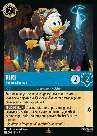 Carte Lorcana - Disney Riri, Neveu astucieux 138/204 Chapitre 09 Fabuleux FAB Neuf FR LorenZone