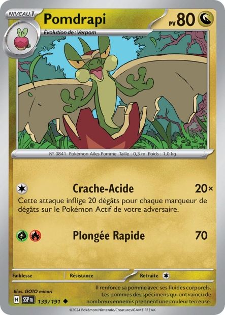 Carte Pokémon Pomdrapi 139/191 SSP Étincelles Déferlantes EV08 Neuf FR LorenZone