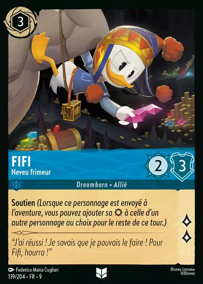 Carte Lorcana - Disney Fifi, Neveu frimeur 139/204 Chapitre 09 Fabuleux FAB Neuf FR LorenZone