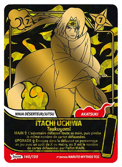 Carte Naruto Mythos ITACHI UCHIWA – Tsukuyomi 140/130 Secret 1er Chapitre Neuf FR LorenZone