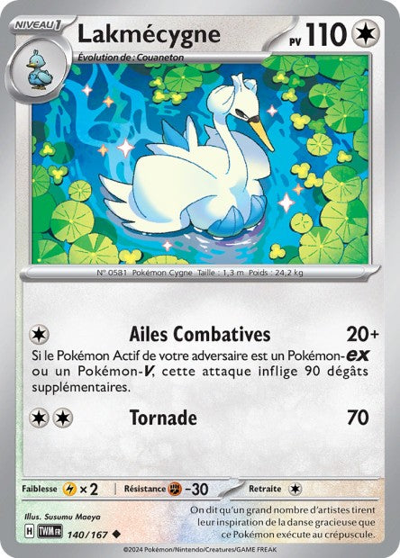 Carte Pokémon Lakmécygne 140/167 TWM Mascarade Crépusculaire EV06 Neuf FR LorenZone
