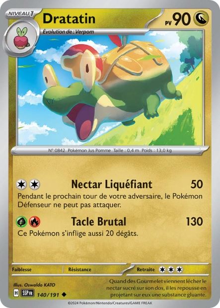 Carte Pokémon Dratatin 140/191 SSP Étincelles Déferlantes EV08 Neuf FR LorenZone
