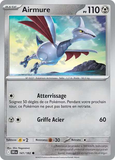 Carte Pokémon Airmure 141/182 DRI Rivalités Destinées EV10 Neuf FR LorenZone