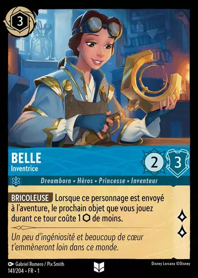 Carte Lorcana - Disney Belle, Inventrice 141/204 Chapitre 01 Premier Chapitre FC Neuf FR LorenZone