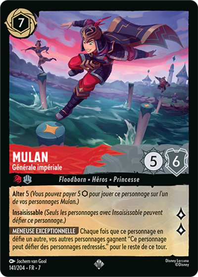 Carte Lorcana - Disney Mushu, Dragon majestueux 141/204 Rare Tom Bancroft Chapitre 07 L'Île d'Archazia ARI Neuf FR LorenZone