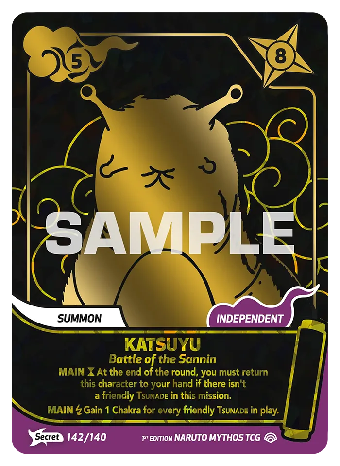 Carte Naruto Mythos Katsuyu Battle of the Sannin 142/140 Secret Secrète Shinobi Shiren 2ème Chapitre Neuf EN LorenZone