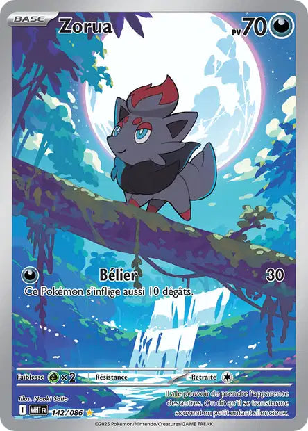 Carte Pokémon Zorua 142/086 WHT Flamme Blanche EV10_5 Neuf FR LorenZone