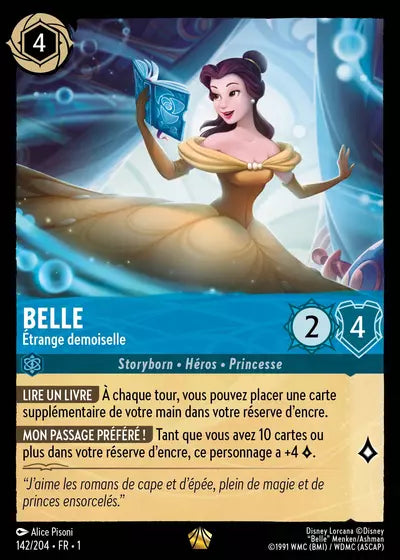 Carte Lorcana - Disney Belle, Etrange demoiselle 142/204 Chapitre 01 Premier Chapitre FC Neuf FR LorenZone