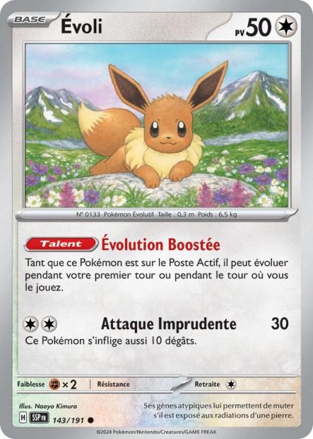 Carte Pokémon Évoli 143/191 SSP Étincelles Déferlantes EV08 Neuf FR LorenZone