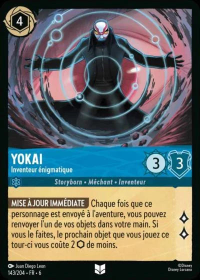 Carte Lorcana - Disney Yokai, Inventeur énigmatique 143/204 Peu Commune  Chapitre 06 La Mer Azurite AZS Neuf FR LorenZone