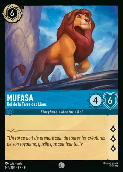 Carte Lorcana - Disney Mufasa, Roi de la Terre des Lions 144/204 Chapitre 09 Fabuleux FAB Neuf FR LorenZone