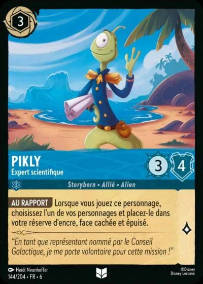 Carte Lorcana - Disney Pikly, Expert scientifique 144/204 Peu Commune  Chapitre 06 La Mer Azurite AZS Neuf FR LorenZone