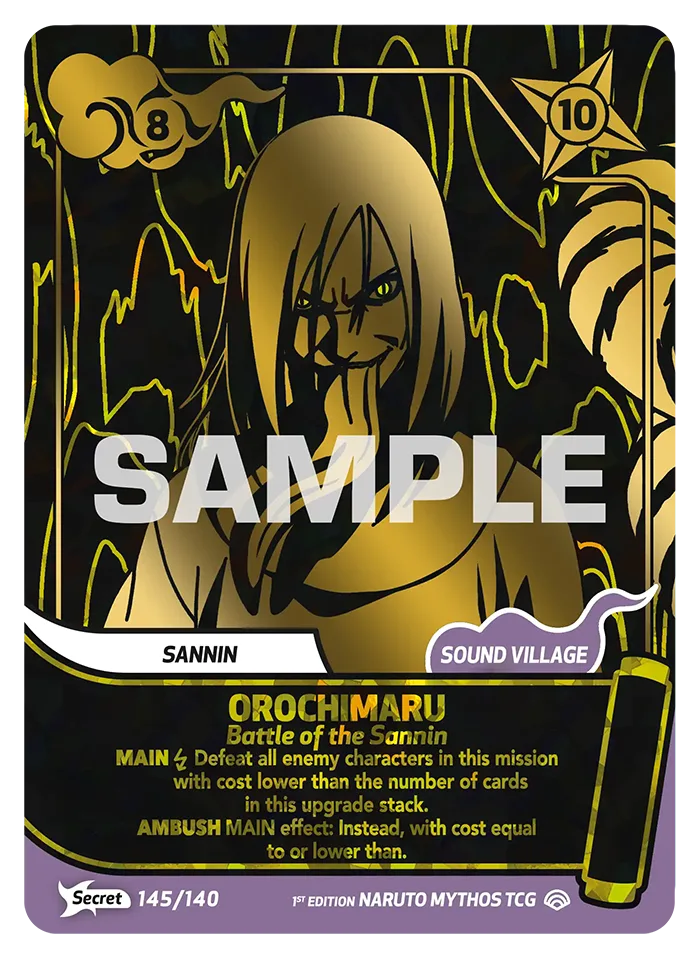 Carte Naruto Mythos Orochimaru Battle of the Sannin 145/140 Secret Secrète Shinobi Shiren 2ème Chapitre Neuf EN LorenZone