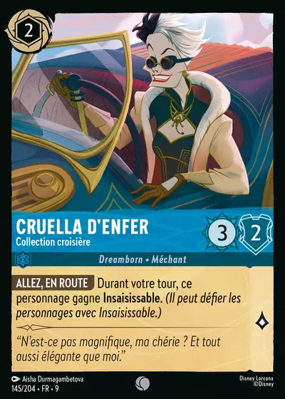 Carte Lorcana - Disney Cruella d'Enfer, Collection croisière 145/204 Chapitre 09 Fabuleux FAB Neuf FR LorenZone