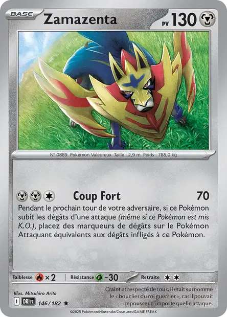 Carte Pokémon Zamazenta 146/182 DRI Rivalités Destinées EV10 Neuf FR LorenZone
