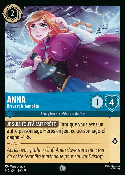 Carte Lorcana - Disney Anna, Bravant la tempête 146/204 Chapitre 09 Fabuleux FAB Neuf FR LorenZone