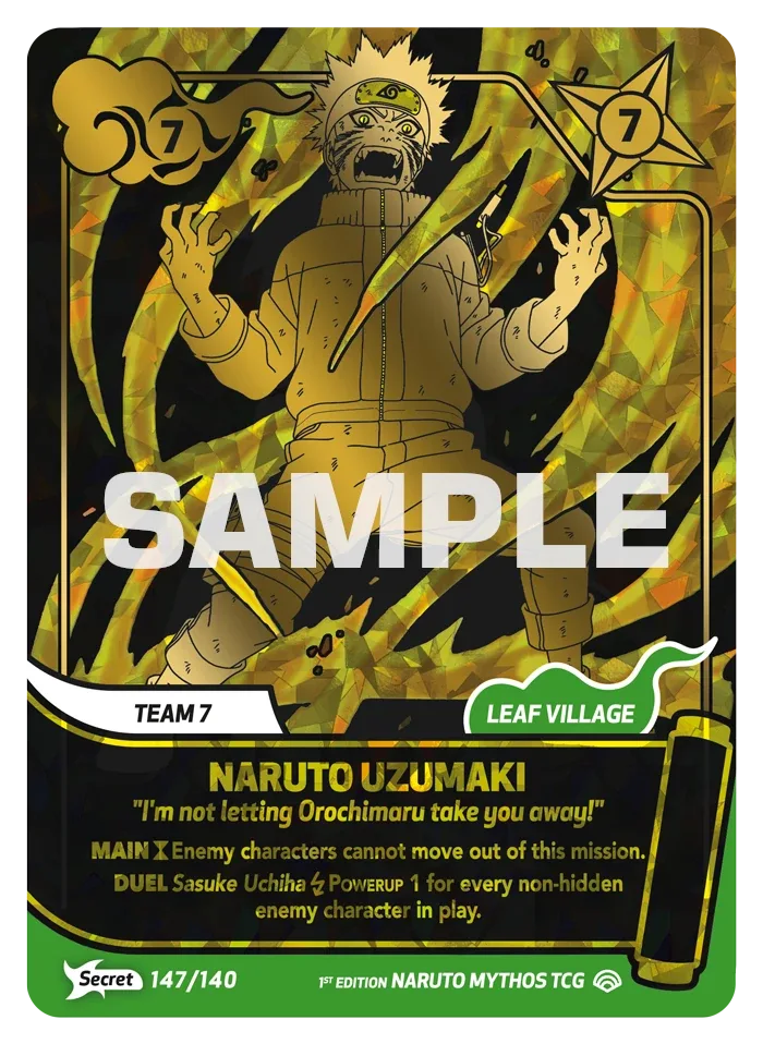 Carte Naruto Mythos Naruto Uzumaki "I'm finding my own Ninja way." 147/140 Secret Secrète Shinobi Shiren 2ème Chapitre Neuf EN LorenZone