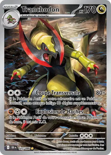Carte Pokémon Tranchodon 147/086 BLK Foudre Noire EV10_5 Neuf FR LorenZone