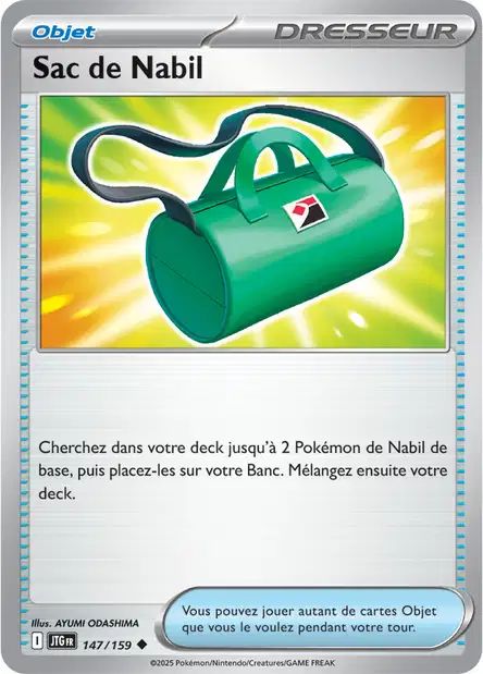 Carte Pokémon Sac de Nabil 147/159 JTG Aventures Ensemble EV09 Neuf FR LorenZone