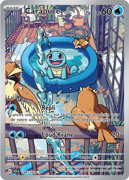 Carte Pokémon Carapuce 148/142 SCR Couronne Stellaire EV07 Neuf FR LorenZone