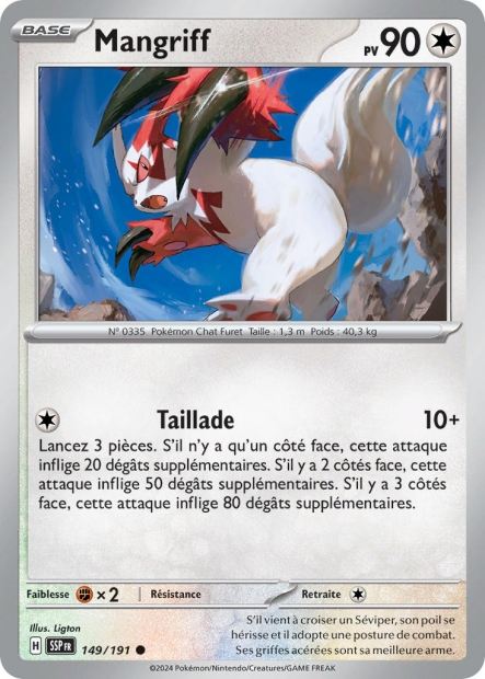 Carte Pokémon Mangriff 149/191 SSP Étincelles Déferlantes EV08 Neuf FR LorenZone