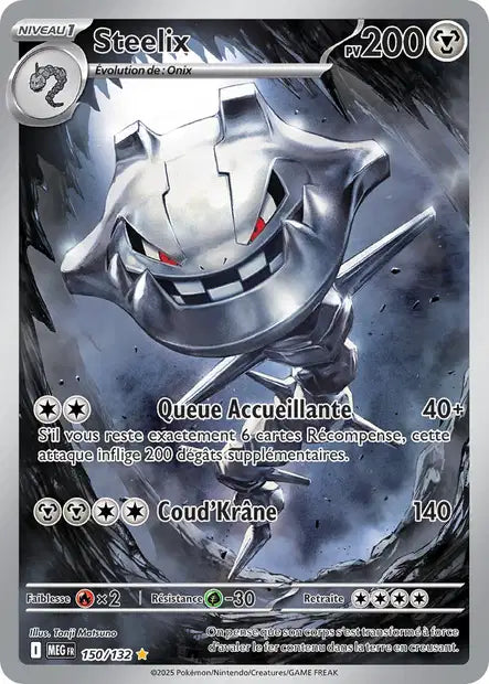 Carte Pokémon Steelix 150/132 MEG Méga-Évolution ME01 Neuf FR LorenZone