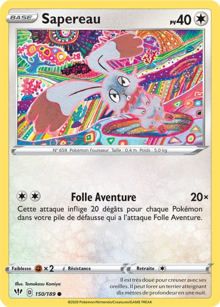 Carte Pokémon Sapereau 150/189 SWSH3 Ténèbres Embrasées EB03 Neuf FR LorenZone