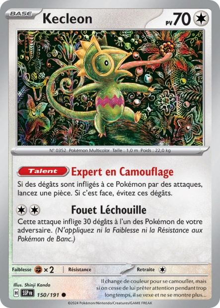Carte Pokémon Kecleon 150/191 SSP Étincelles Déferlantes EV08 Neuf FR LorenZone