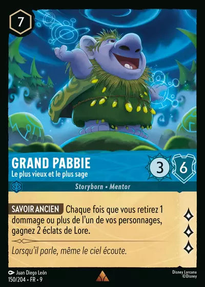 Carte Lorcana - Disney Grand Pabbie, Le plus vieux et le plus sage 150/204 Chapitre 09 Fabuleux FAB Neuf FR LorenZone