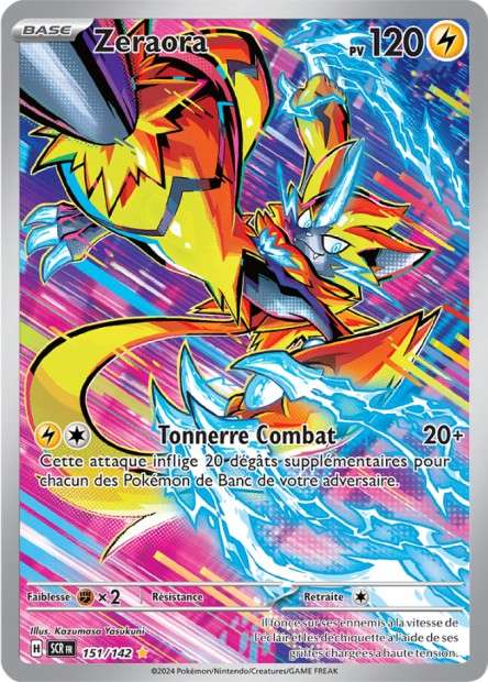 Carte Pokémon Zeraora 151/142 SCR Couronne Stellaire EV07 Neuf FR LorenZone