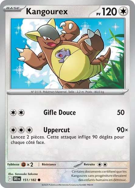 Carte Pokémon Kangourex 151/182 DRI Rivalités Destinées EV10 Neuf FR LorenZone