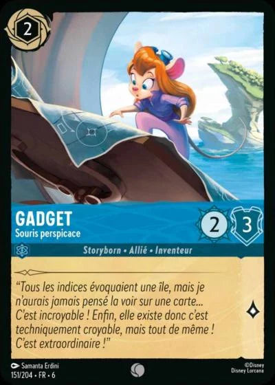 Carte Lorcana - Disney Gadget, Souris perspicace 151/204 Commune  Chapitre 06 La Mer Azurite AZS Neuf FR LorenZone