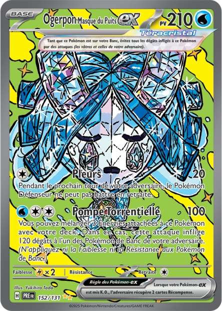 Carte Pokémon Ogerpon Masque du Puits EX 152/131 Evolutions Prismatiques PRE EV8_5 Neuf FR LorenZone