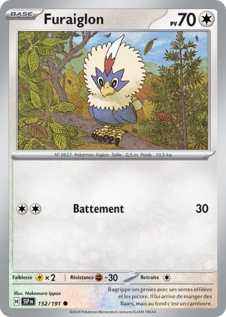 Carte Pokémon Furaiglon 152/191 SSP Étincelles Déferlantes EV08 Neuf FR LorenZone