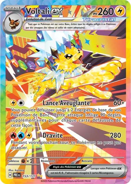 Carte Pokémon Voltali EX 153/131 Evolutions Prismatiques PRE EV8_5 Neuf FR LorenZone