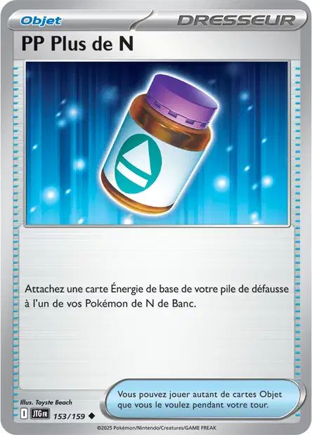 Carte Pokémon PP Plus de N 153/159 JTG Aventures Ensemble EV09 Neuf FR LorenZone