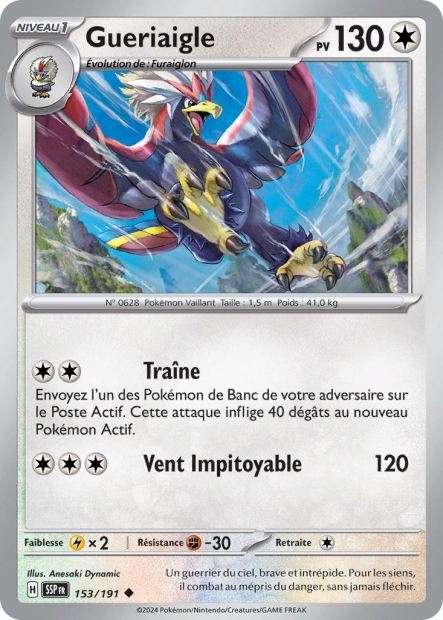 Carte Pokémon Gueriaigle 153/191 SSP Étincelles Déferlantes EV08 Neuf FR LorenZone