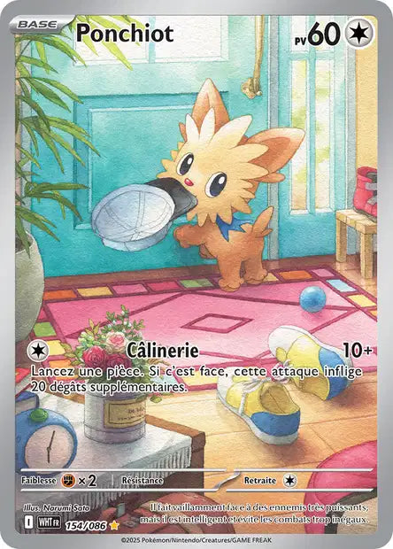 Carte Pokémon Ponchiot 154/086 WHT Flamme Blanche EV10_5 Neuf FR LorenZone