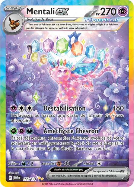 Carte Pokémon Mentali EX 155/131 Evolutions Prismatiques PRE EV8_5 Neuf FR LorenZone