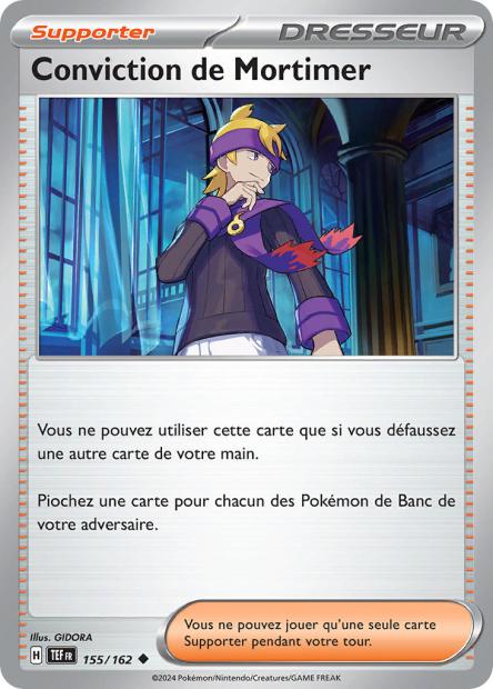 Carte Pokémon Conviction de Mortimer 155/162 TEF Forces Temporelles EV05 Neuf FR LorenZone