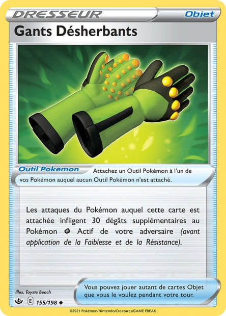 Carte Pokémon Gants Désherbants 155/198 CRE EB06 LorenZone